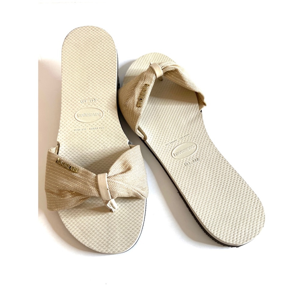 Havaianas You St. Tropez Shine Beige Flip Flop Sandals Sz 11/12